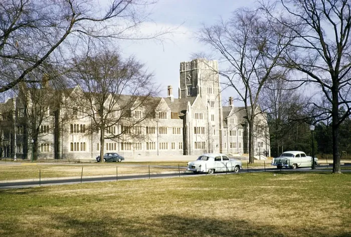 Framed Print : Historic buildings on the West Campus of Duke University, Durham, North Carolina, USA around 1953 Framed Print : Historic buildings on the West Campus of Duke University, Durham, North Carolina, USA around 1953