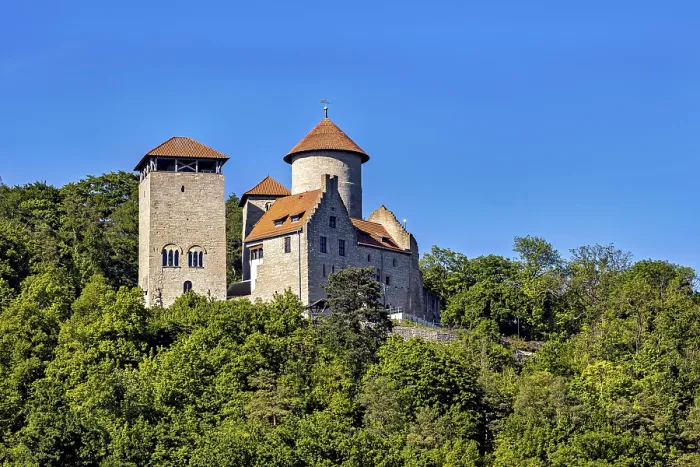 Framed Print : Historic castle in summer with recognisable watchtower Framed Print : Historic castle in summer with recognisable watchtower