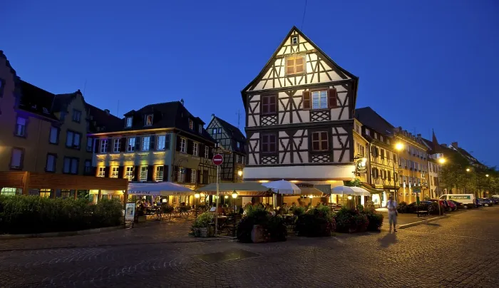 Framed Print : Historic centre with restaurants Framed Print : Historic centre with restaurants