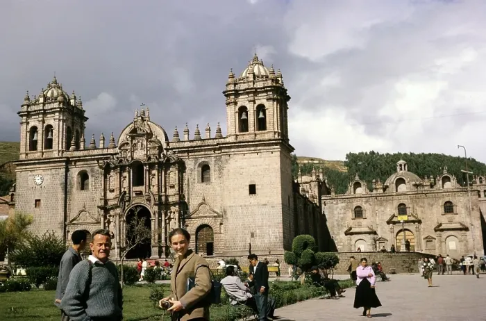 Framed Print : Historic church, Iglesia de la Compania de Jesus, Plaza De Armas, Cuzco, Peru, South America 1962, South America