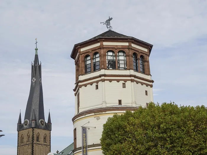 Framed Print : Historic church tower and another tower in a city Framed Print : Historic church tower and another tower in a city