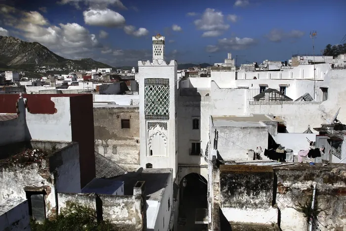 Framed Print : Historic city view of Tetouan with white buildings and minaret