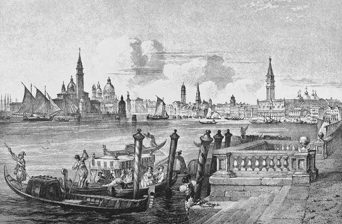 Framed Print : Historic cityscape, steel engraving Framed Print : Historic cityscape, steel engraving