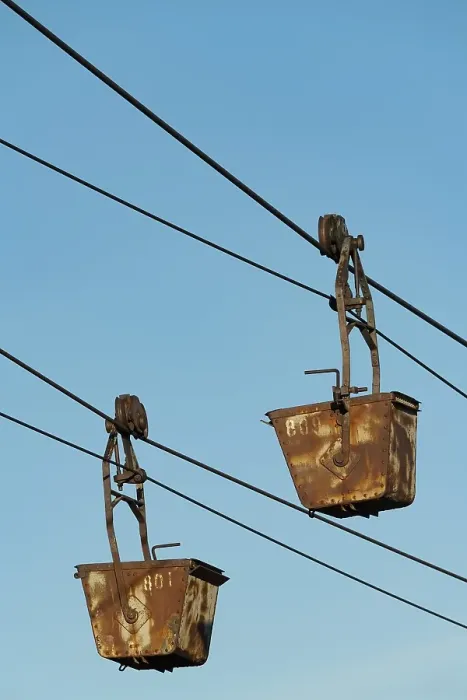 Framed Print : Historic coal cable car, landmark