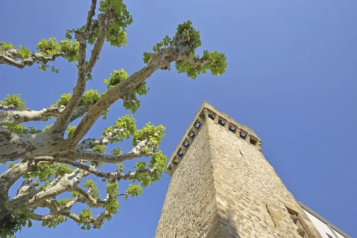 Framed Print : Historic defence defence tower Tour de Tivoli with battlements