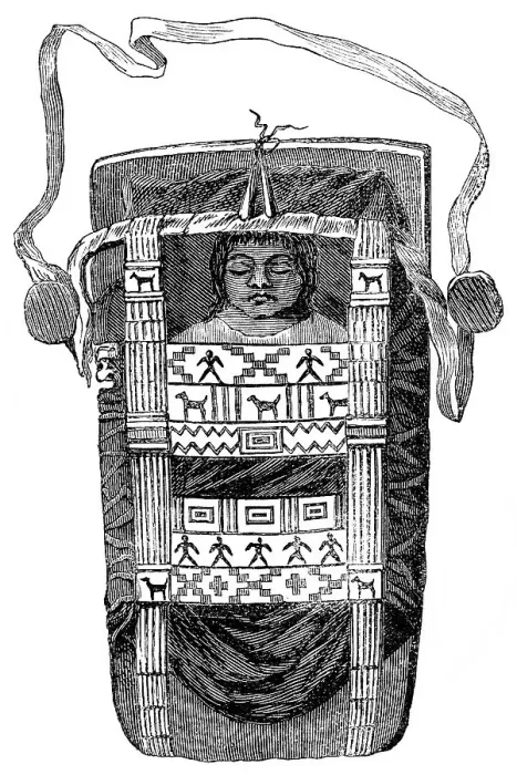 Framed Print : Historic drawing, Indian cradle for small children in North America