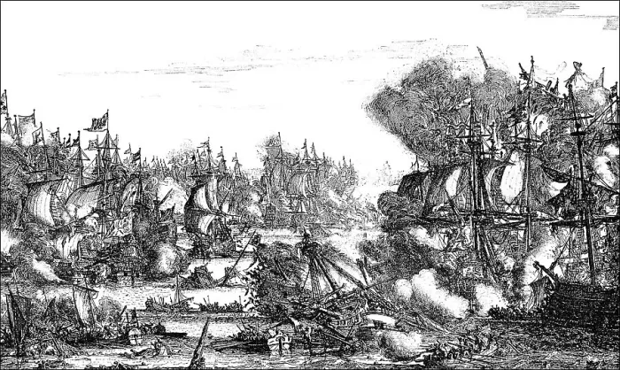 Framed Print : Historic drawing, naval battle between the Netherlands and Spain during the Eighty Years War Framed Print : Historic drawing, naval battle between the Netherlands and Spain during the Eighty Years War