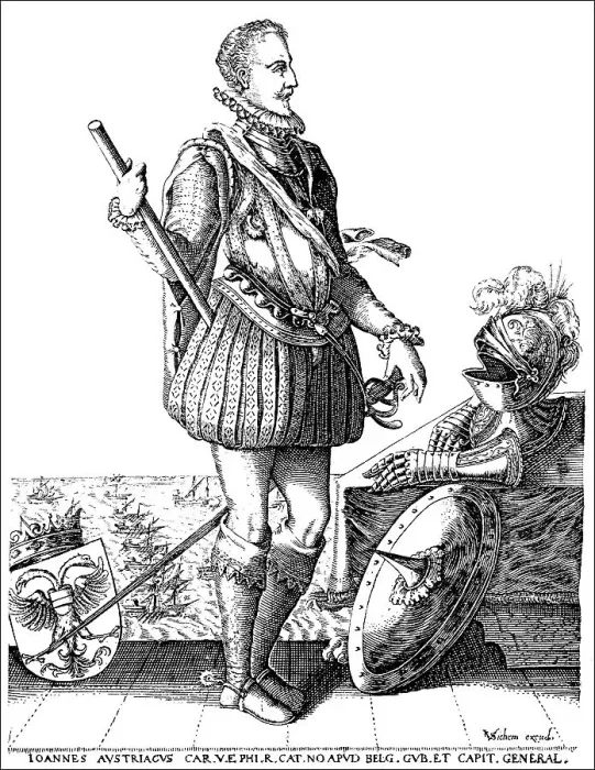 Framed Print : Historic drawing, portrait of Don Juan de Austria or knight John of Austria
