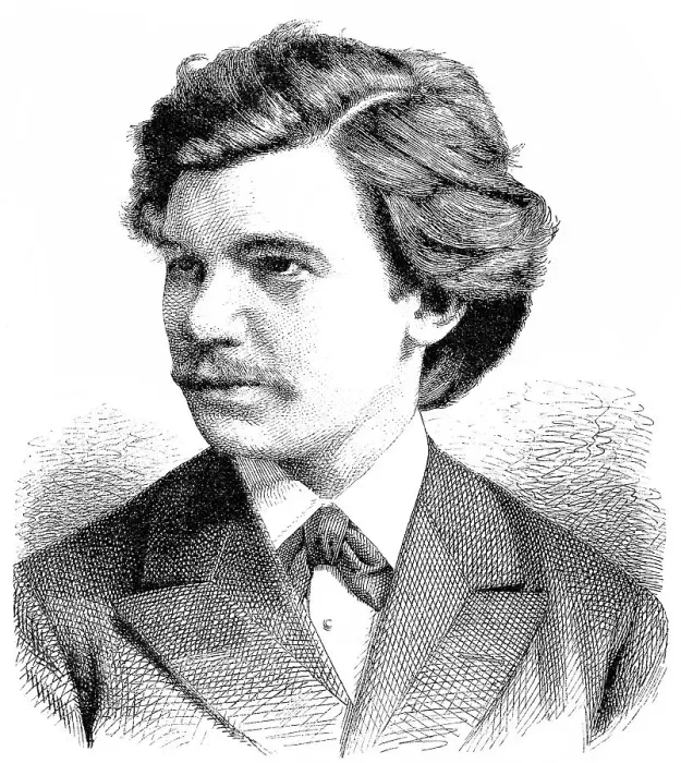 Framed Print : Historic drawing, portrait of Eugene Francis Charles also known as Eugen d'Albert