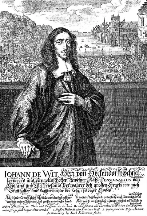 Framed Print : Historic drawing, portrait of Johan de Witt or Jan de Wit