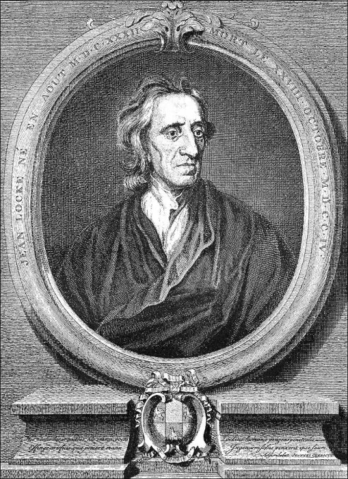 Framed Print : Historic drawing, portrait of John Locke