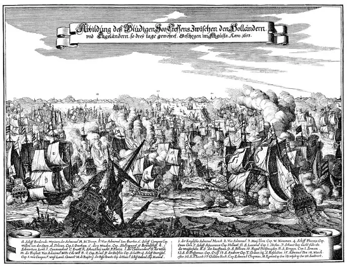Framed Print : Historic drawing, sea battle in the First Anglo-Dutch naval war Framed Print : Historic drawing, sea battle in the First Anglo-Dutch naval war