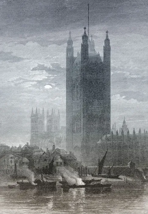Framed Print : Historic drawing, Victoria Tower