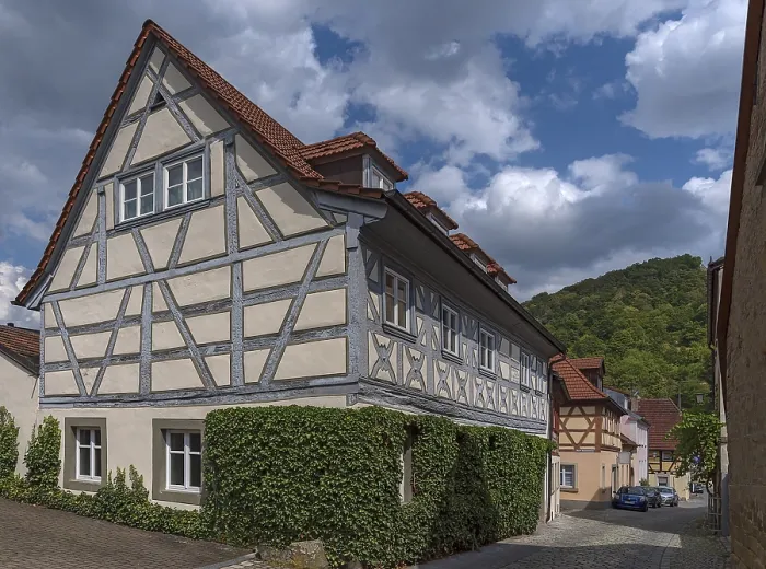 Framed Print : Historic, Franconian half-timbered house