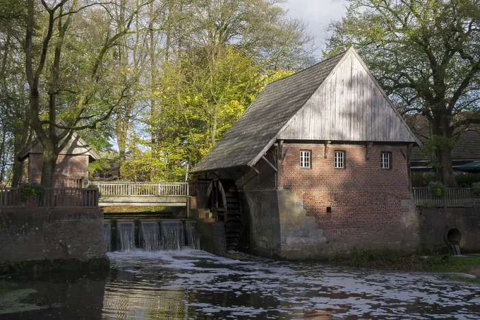 Framed Print : Historic Haarmuhle, water mill from 1619