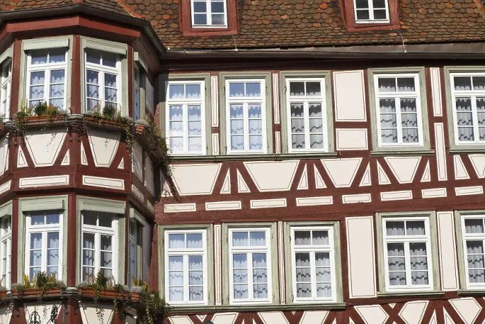 Framed Print : Historic half-timbered facade, Germany, Europe