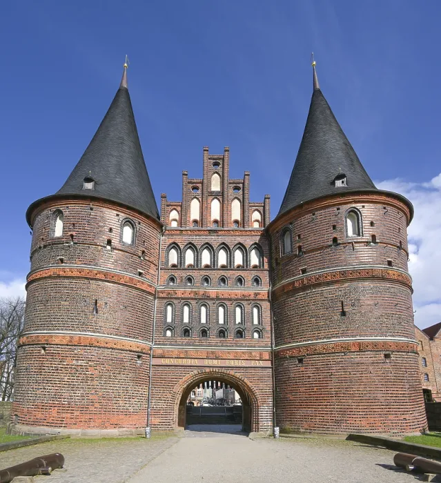 Framed Print : Historic Holstentor or Holsten gate of Lubeck in Germany