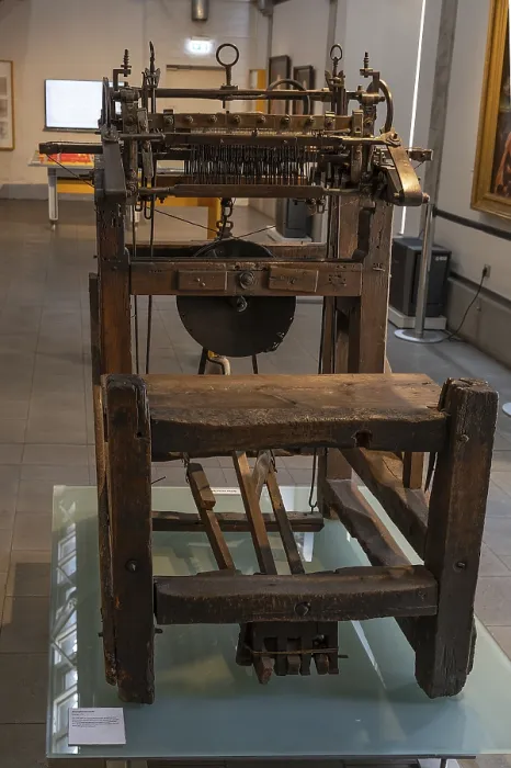 Framed Print : Historic hosiery loom from 1716