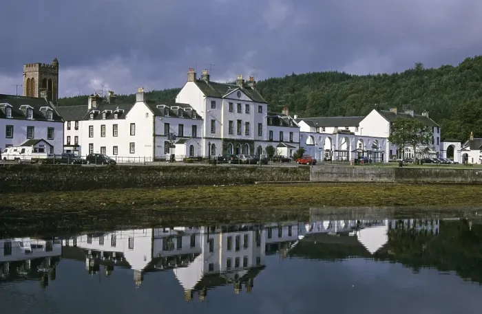 Framed Print : Historic houses facing the port