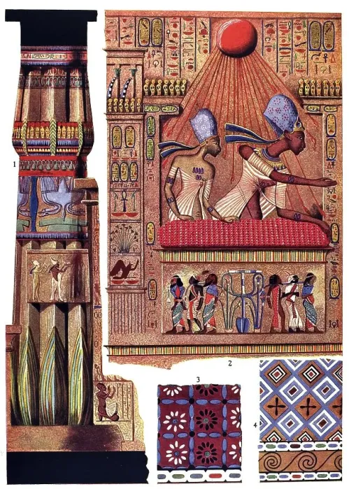 Framed Print : Historic illustration, Egyptian ornaments