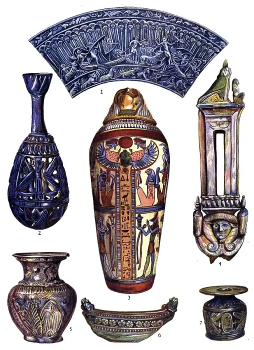 Framed Print : Historic illustration, Egyptian ornaments