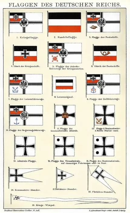 Framed Print : Historic illustration of flags of German Empire Framed Print : Historic illustration of flags of German Empire