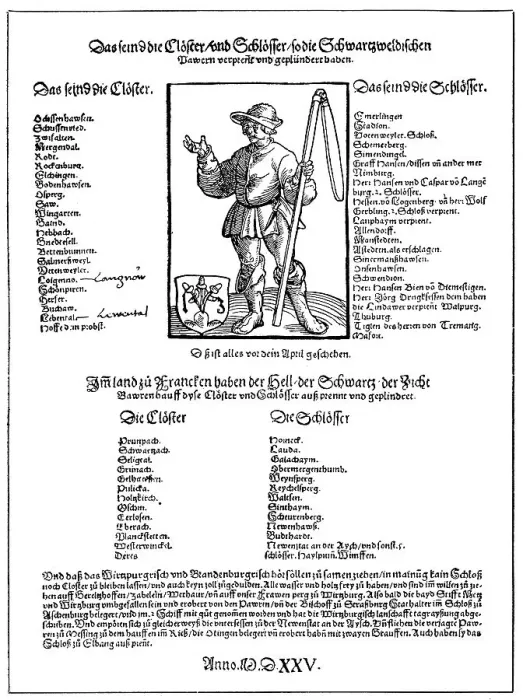 Framed Print : Historic illustration, leaflet from the Peasants War