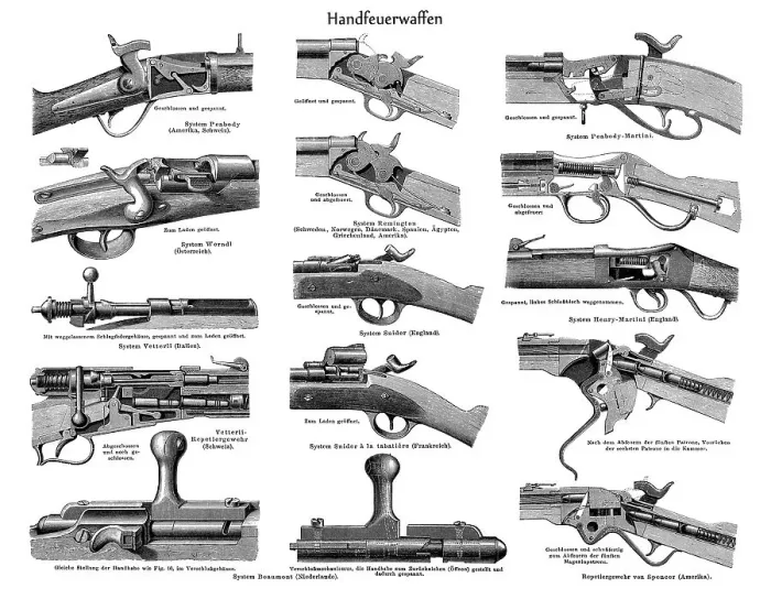 Framed Print : Historic illustration of pistols and guns Framed Print : Historic illustration of pistols and guns