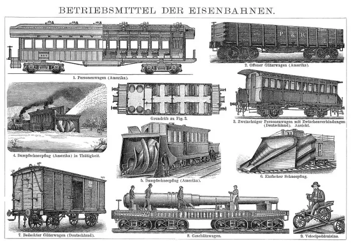 Framed Print : Historic illustration, special railway wagons