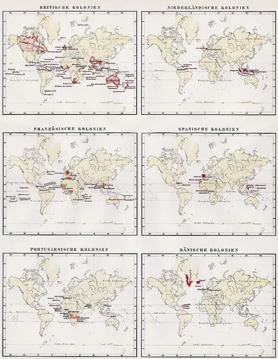 Framed Print : Historic illustration, world maps showing the colonies of Great Britain