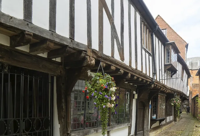 Framed Print : Historic listed buildings C16 timber framed buildings Framed Print : Historic listed buildings C16 timber framed buildings