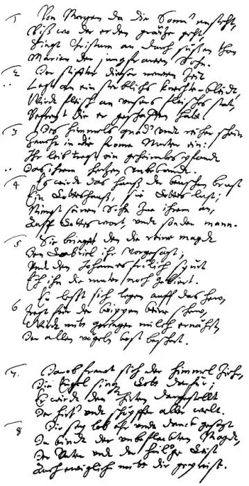 Framed Print : Historic manuscript, poem by Martin Opitz von Boberfeld