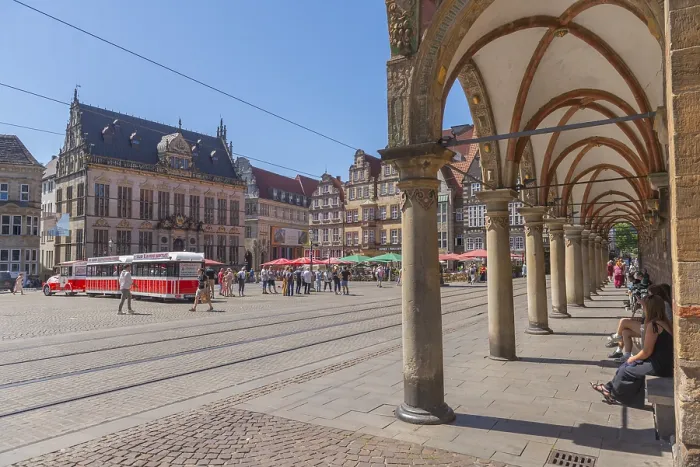 Framed Print : Historic market square with the Schutting House