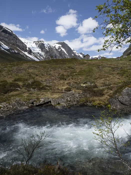 Framed Print : Historic mountain pasture Skjeringsdalen with the river Grasdola in Norway Historic mountain pasture Framed Print : Historic mountain pasture Skjeringsdalen with the river Grasdola in Norway Historic mountain pasture