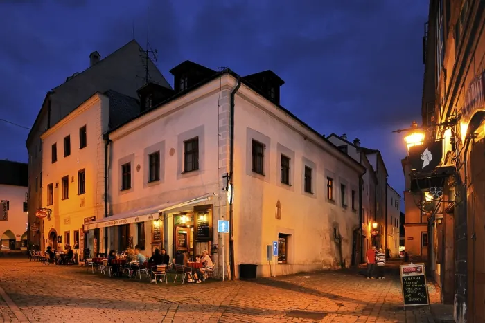 Framed Print : Historic old town in the evening