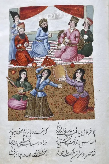 Framed Print : Historic Persian handpainted manuscript