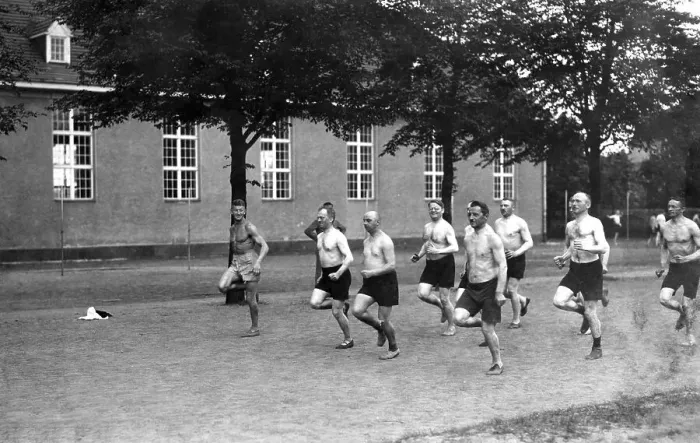 Framed Print : Historic photo, athletes jogging, ca. 1915 Framed Print : Historic photo, athletes jogging, ca. 1915