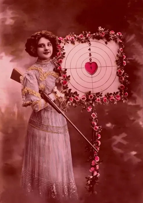 Framed Print : Historic photo, Cupid with rifle, 1915 Framed Print : Historic photo, Cupid with rifle, 1915