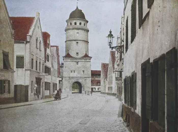 Framed Print : Historic photo of Noerdlingen in the Ries