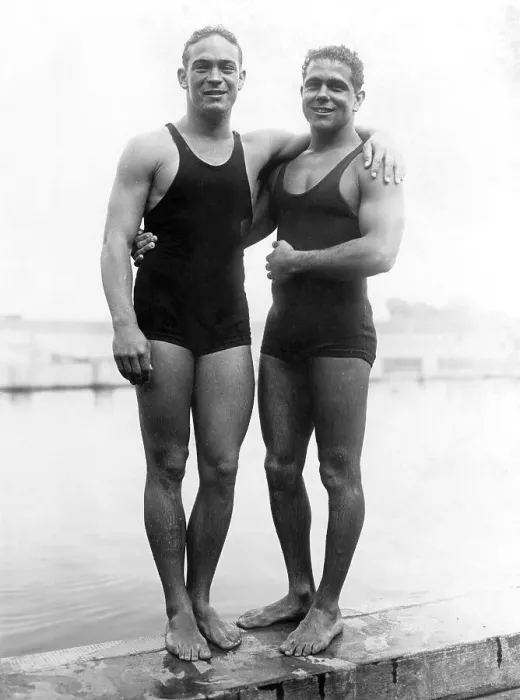 Framed Print : Historic photograph, aquatic athletes, around 1932
