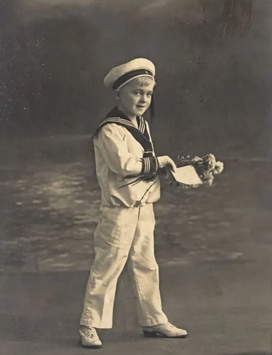 Framed Print : Historic photograph of a boy wearing a sailor's suit Framed Print : Historic photograph of a boy wearing a sailor's suit