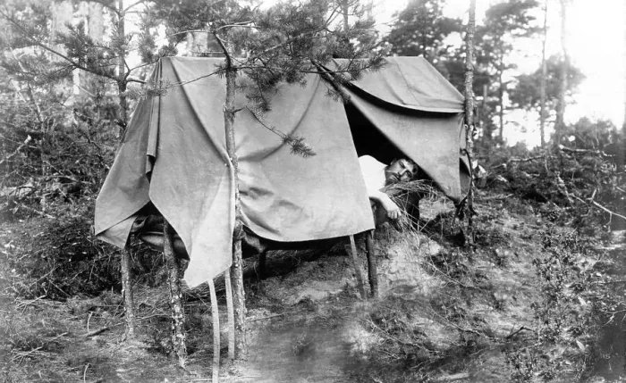 Framed Print : Historic photograph, camping, around 1912