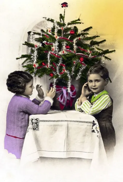 Framed Print : Historic photograph, Christmas, around 1915
