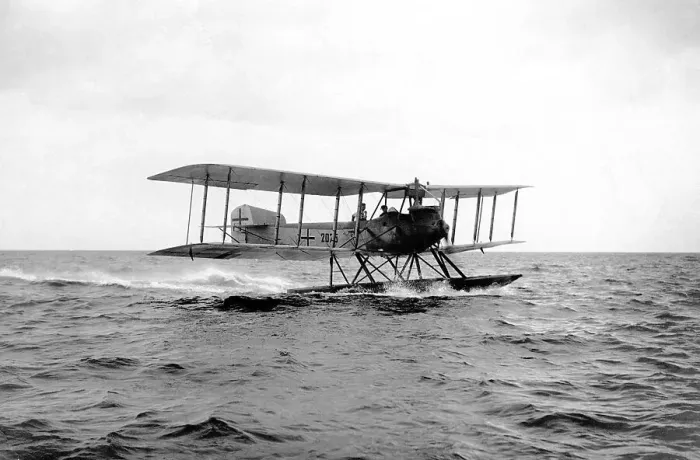 Framed Print : Historic photograph, early sea plane, around 1935 Framed Print : Historic photograph, early sea plane, around 1935