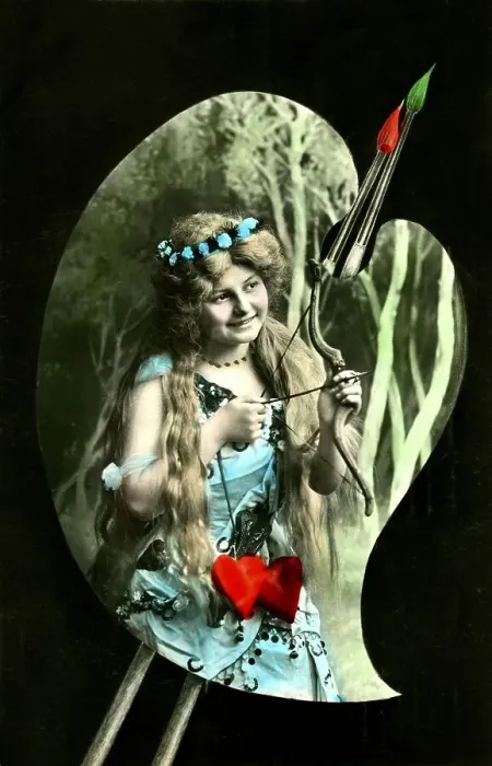 Framed Print : Historic photograph, female Cupid, around 1915