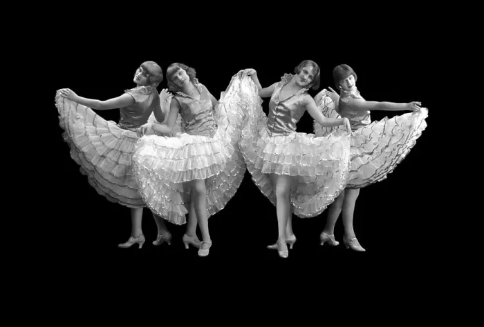 Framed Print : Historic photograph, four female dancers Framed Print : Historic photograph, four female dancers