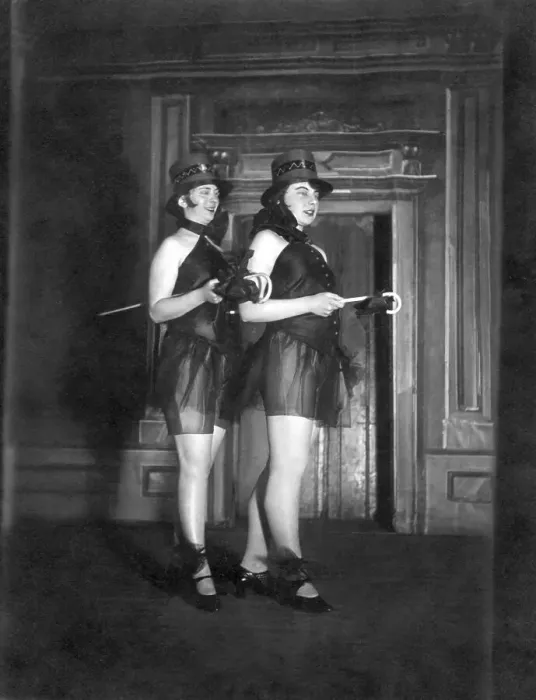 Framed Print : Historic photograph, two female dancers