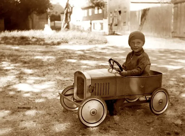 Framed Print : Historic photograph, my first car