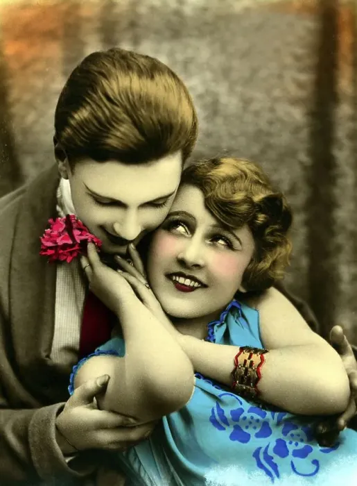 Framed Print : Historic photograph, flirt, around 1925