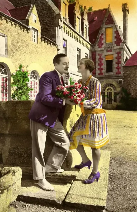 Framed Print : Historic photograph, flirt, around 1925